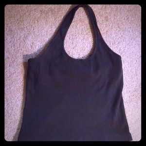 North Crest Ribbed Black Halter Top, sz S